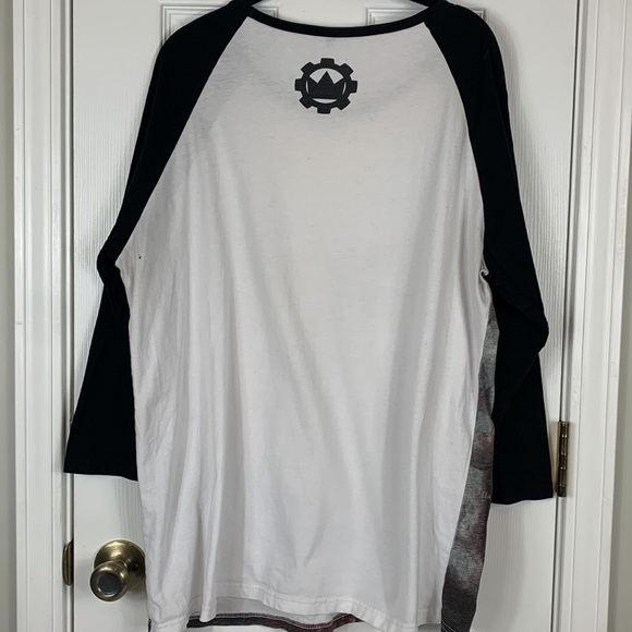 3/4 length sleeved tee shirt size XL. Crown the Empire. Scary face on front. - Picture 5 of 6